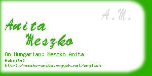 anita meszko business card